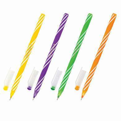 Ручка шариковая масляная ЮНЛАНДИЯ "CANDY", СИНЯЯ, корпус ассорти, узел 0,6 мм, линия письма 0,3 мм, 143019 (арт. 143019)