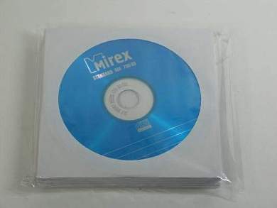К/д Mirex Standart CD-R80/700MB 48x в бумажном конверте с окном (цена за диск) (арт. 27516)