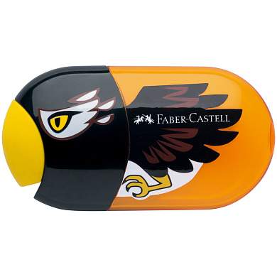 Точилка пластиковая с ластиком Faber-Castell "Eagle" 2 отверстия, контейнер (арт. 286100)