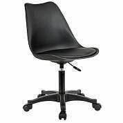 Кресло стул BRABIX "Eames MG-310 PL", пластик черный, экокожа черная, 532927 (арт. 532927)