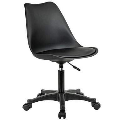 Кресло стул BRABIX "Eames MG-310 PL", пластик черный, экокожа черная, 532927 (арт. 532927)