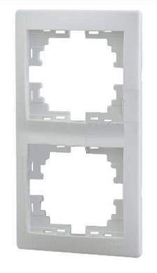 Lezard Мира рамка 2 мест. (б/вст, вертик.) бел. (PC) 701-0200-152 (арт. 378913)