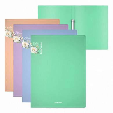 Папка на 2 кольцах ERICH KRAUSE "Matt Pastel Bloom", 24 мм, до 150 л., ассорти, 0,6 мм, 61184 (арт. 272937)