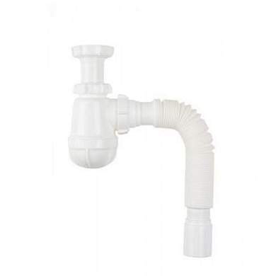 Aquant Сифон для кухни 1 1/2''х40 с пласт.решет.,удлиненной горловиной,гиб.труба 40х50,PB0510-17-MR (арт. 876643)