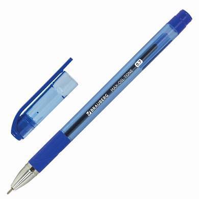 Ручка шариковая масляная с грипом BRAUBERG "Max-Oil Tone", СИНЯЯ, узел 0,7 мм, линия письма 0,35 мм, 142693 (арт. 142693)