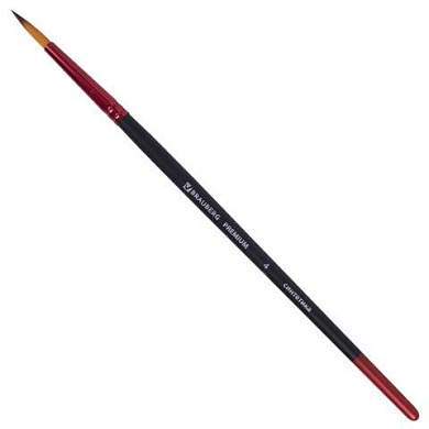 Кисть синтетика, круглая № 4, BRAUBERG PREMIUM, 201003 (арт. 201003)