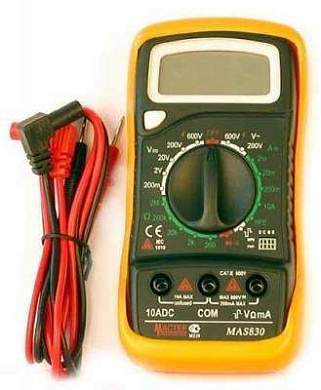 Мультиметр MAS830, AC(600V) DC(600V/10A) R(2МОм) F(40..400Гц),,диод-тест,прозвонка 2-3 изм в сек. (арт. 3835)