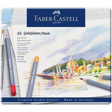 Карандаши акварельные художественные Faber-Castell "Goldfaber Aqua", 48цв., метал. коробка (арт. 285899)