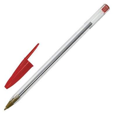 Ручка шариковая STAFF "Basic Budget BP-04", КРАСНАЯ, линия письма 0,5 мм, с штрихкодом, 143870 (арт. 143870)