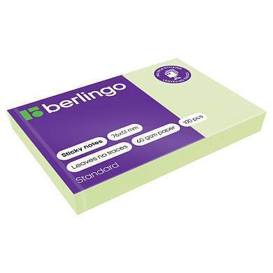 Самоклеящийся блок Berlingo "Standard", 76*51мм, 100л., зеленый (арт. 279031)