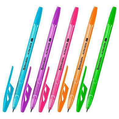 Ручка шариковая BRAUBERG "ULTRA NEON", СИНЯЯ, узел 0,7 мм, чернила ГЕРМАНИЯ, наконечник ШВЕЙЦАРИЯ, 143566 (арт. 143566)