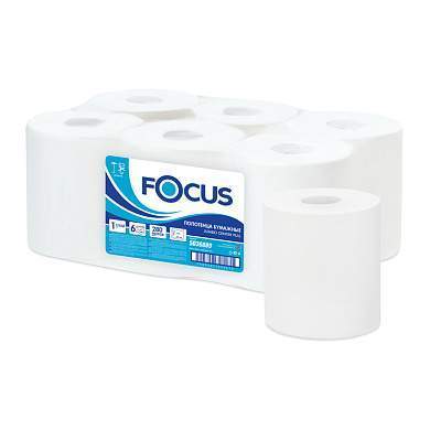 Полотенца бумажные в рулонах Focus Jumbo, 1-слойные, 280м/рул., ЦВ, белые (арт. 299955)
