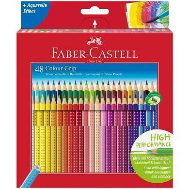 Карандаши цветные Faber-Castell "Grip", 48цв., трехгран., заточен., картон., европодвес (арт. 290331)