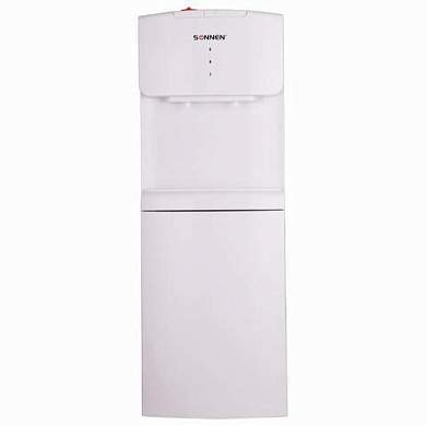 Кулер водораздатчик БЕЗ НАГРЕВА И ОХЛАЖДЕНИЯ, SONNEN FS-02N, напольный, 2 крана, белый, 454995 (арт. 454995)
