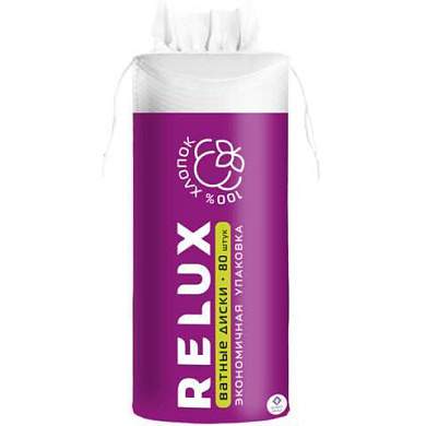 Ватные диски 80 шт., RELUX, двусторонние, ш/к 82671, 66817 (арт. 117580)