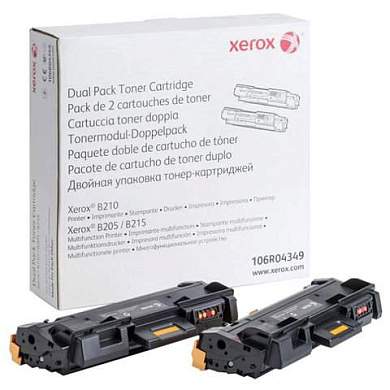 Тонер-картридж XEROX (106R04349) для B205/B210/B215, оригинальный, КОМПЛЕКТ 2 шт., ресурс 2х3000 страниц (арт. 363327)