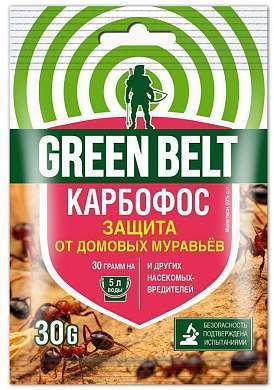 Карбофос 30гр. (защита от домашних муравьев и от листогрызущих) малатион, пакет Грин Бэлт 01-144 (арт. 450843)
