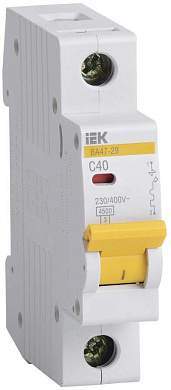 IEK автоматический выкл. ВА47-29 1P 40А 4,5кА х-ка С MVA20-1-040-C (арт. 512868)