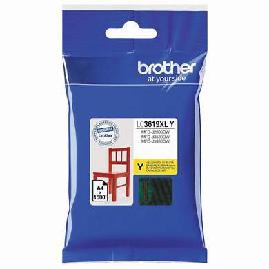 Картридж струйный BROTHER (LC3619XLY) для MFC-J3530DW/J3930DW, желтый, оригинальный, ресурс 1500 страниц (арт. 363572)