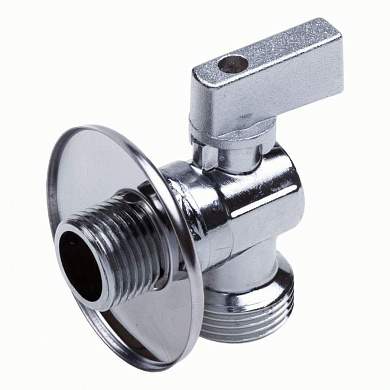 "AQUALINK Кран шар. угловой 1/2""х3/4"" с обратным клапаном, с отражателем, (нар-нар) хром, 3971 (арт. 719321)"
