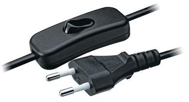 Navigator шнур для бра NPS-FS-170-2x0.5-BL 1.7м с выкл. черный 61720 (арт. 652921)