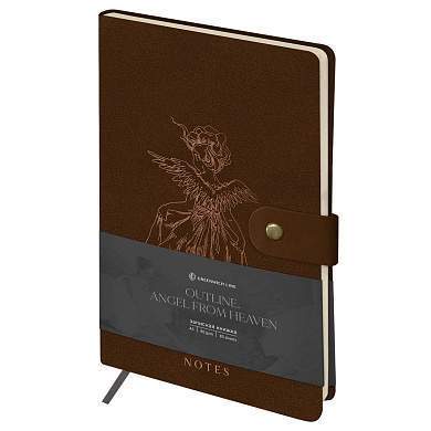 Записная книжка А5 80л., ЛАЙТ, кожзам, Greenwich Line "Outline. Angel from heaven", с замком, тиснение фольгой, внутренний карман, блок в точку (арт. 358014)