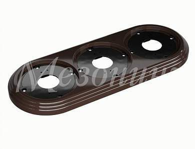 МЕЗОНИНЪ РЕТРО УСАДЬБА Рамка 3-местная ABS-пластик КОРИЧ.,  GE30703-04 (арт. 731267)
