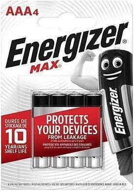 Элемент питания Energizer MAX LR03/286 BL4 NEW (арт. 829929)