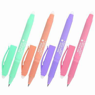 Ручка стираемая гелевая с грипом BRAUBERG "SOFT&SILK PASTEL", СИНЯЯ, корпус ассорти, узел 0,7 мм, 143934 (арт. 143934)