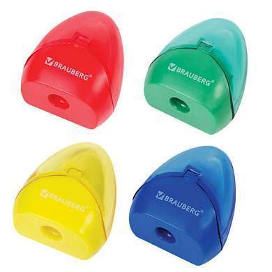 Точилка BRAUBERG BELL с контейнером, пластиковая, конусообразная, цвет корпуса ассорти, 226937 (арт. 226937)