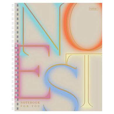 Тетрадь А5 96 л. HATBER гребень, клетка, матовая ламинация, 3D-фольга, "Notes" (микс в спайке), 090317, Тетрадь 96л Not (арт. 405571)