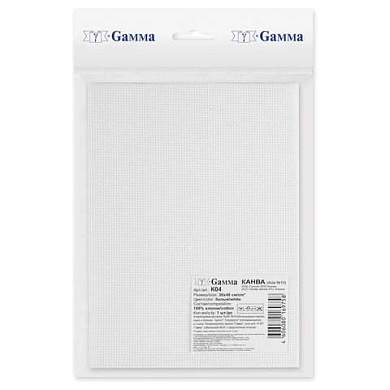 Канва для вышивания Aida № 14, 30 х 40 см, белая, 100% хлопок, GAMMA, K04 (арт. 665488)