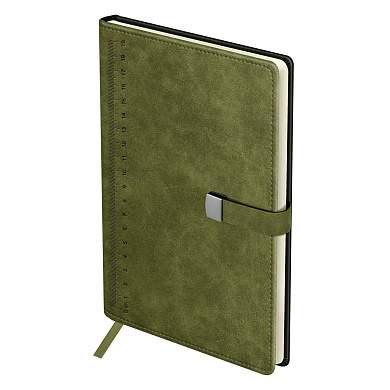 Ежедневник недатированный, А5, 136л., твердый переплет, кожзам, BG "Scale. Khaki", магнитная застежка, карман (арт. 369938)
