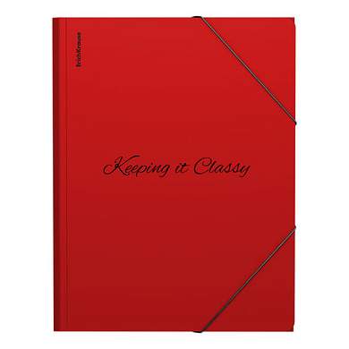 Папка на резинках ERICH KRAUSE "Classic Phrases", до 300 листов, красная, 400 мкм, 65226 (арт. 275025)