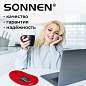 Коврик для мыши с подушкой под запястье SONNEN, полиуретан + лайкра, 250х220х20 мм, красный, 513301 (арт. 513301)