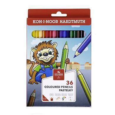 Карандаши цветные Koh-I-Noor "Lion", 36цв., заточен., картон, европодвес (арт. 323230)