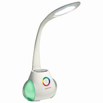Настольная лампа светильник с органайзером и Bluetooth колонкой, LED, 6 Вт, белый, DASWERK, 238328 (арт. 238328)