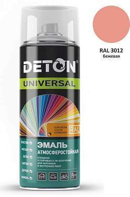 Эмаль аэрозоль 520мл алкид атмосферост. RAL3012 БЕЖЕВАЯ арт.DTN-A70648 Deton Universal (арт. 738532)