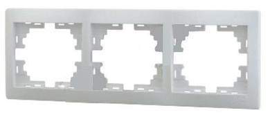 Lezard Мира рамка 3 мест. (б/вст, горизонт.) бел. (PC) 701-0200-148 (арт. 378908)