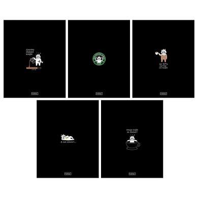 Тетрадь А5, 48 л., HATBER, скоба, клетка, глянцевая ламинация, "Coffee Story" (микс в спайке), 094576, 48Т5лВ1 (арт. 405708)