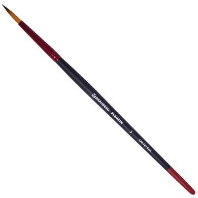Кисть синтетика, круглая №3, BRAUBERG PREMIUM, 201002 (арт. 201002)