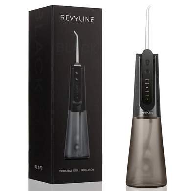 Ирригатор для полости рта REVYLINE RL 670, емкость резервуара 0,27 л, 2 насадки, черный, 9102 (арт. 459504)