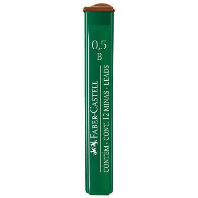 Грифели для механических карандашей Faber-Castell "Polymer", 12шт., 0,5мм, B (арт. 286025)