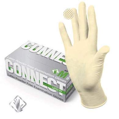 Перчатки смотровые латексные CONNECT, 50 пар (100 штук), размер M (средний), - (арт. 631134)