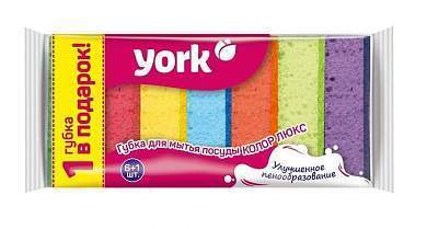 Губка для посуды Колор Люкс (6+1шт/уп) цена за уп, 10*7*3см, 030180 York (арт. 801164)