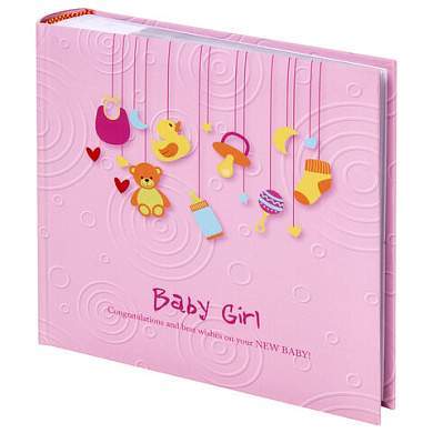 Фотоальбом BRAUBERG "Baby Girl" на 200 фото 10х15 см, твердая обложка, бумажные страницы, бокс, розовый, 391143 (арт. 391143)