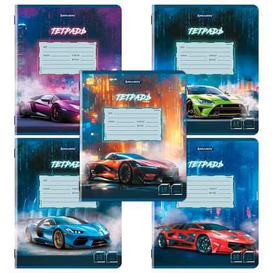 Тетрадь 18 л. BRAUBERG, клетка, обложка картон, SPORT CARS, 107298 (арт. 107298)