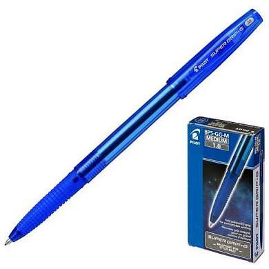 Ручка шариковая с грипом PILOT Super Grip G, СИНЯЯ, узел 1 мм, линия 0,27 мм, BPS-GG-M L (арт. 144710)