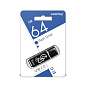 Флеш-диск 64 GB, SMARTBUY Glossy, USB 2.0, черный, SB64GBGS-K (арт. 512795)
