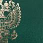Папка адресная бумвинил с гербом России, формат А4, зеленая, индивидуальная упаковка, STAFF "Basic", 129581 (арт. 129581)